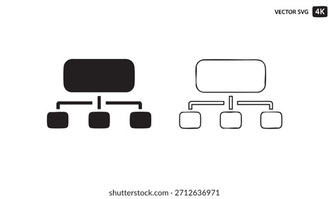 A imagem é um desenho em preto e branco de um diagrama de rede com três nós