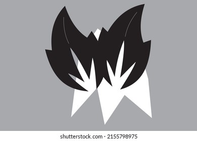 IMAGE OF BLACK AND WHITE LEAVES. VECTOR TEMPLATES