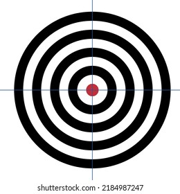 
image of a black-and-white target on a white background. For darts or goals