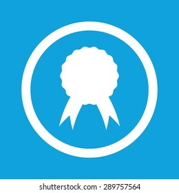 Image of blank certificate seal in circle, isolated on blue
