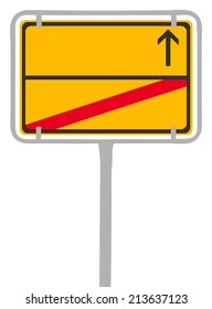 An image of a blank german city sign