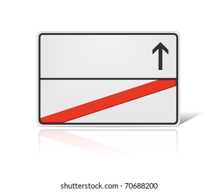 Una imagen de una señal de ruta en blanco