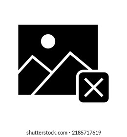 icono de bloque de imagen o logotipo símbolo de signo aislado ilustración vectorial - iconos vectoriales de estilo negro de alta calidad
