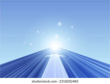 Image of blue arrow and evolution