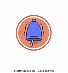The image of a blue bell on a brown background can be used as a vector sticker and cover for a gift or book
