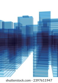 
Image of a blue IT city Vector illustration