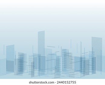 Image of a blue IT city Vector illustration