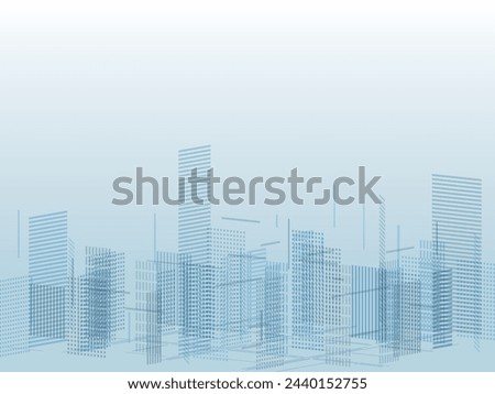 Image of a blue IT city Vector illustration