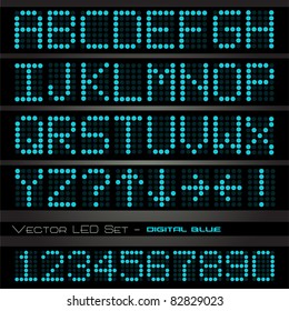 Image of blue digital alphabetic and numeric characters on a dark background.