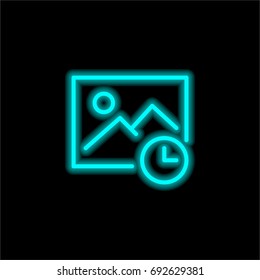 Image blue glowing neon ui ux icon. Glowing sign logo vector