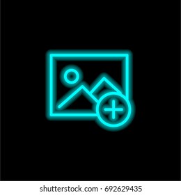 Image blue glowing neon ui ux icon. Glowing sign logo vector