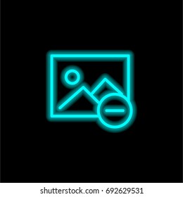 Image blue glowing neon ui ux icon. Glowing sign logo vector