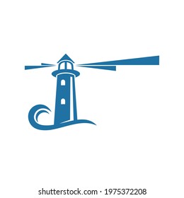 image of blue lighthouse illustration