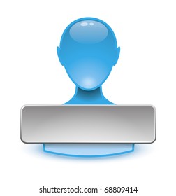 Imagen de un icono de la web de un hombre azul