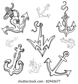 An image of a boat anchor drawing set.
