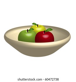 Image of a bowl of apples on a white background.