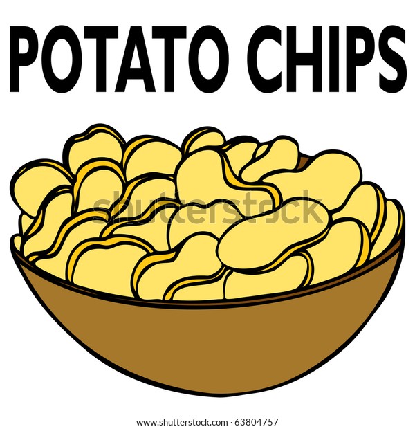 Image Bowl Potato Chips Stock Vector (Royalty Free) 63804757