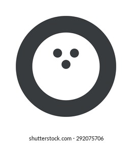 Image of bowling ball in black circle, isolated on white
