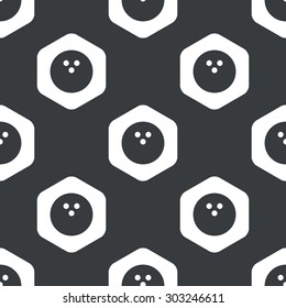 Image of bowling ball in hexagon, repeated on black