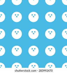 Image of bowling ball, repeated in straight lines on blue background