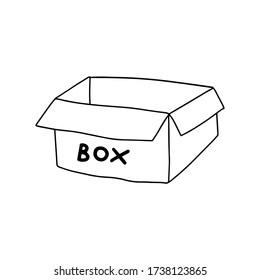 
Image of a box in a minimalistic style hand-drawn. Line drawing. Doodle style. Vector stock illustration. For printing on paper, dishes, fabrics and banners.