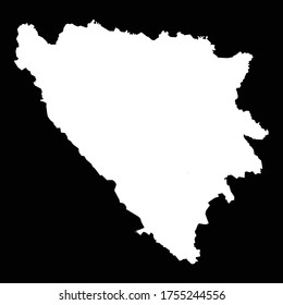 Image Of a Boznia Herzegovina Map Vector With Black Background