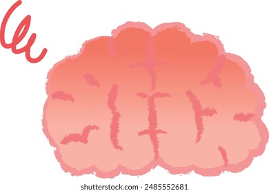 Image of brain fatigue Tired brain Handwritten style