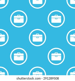Image of briefcase in circle, repeated on blue background