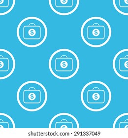 Image of briefcase with dollar symbol in circle, repeated on blue background