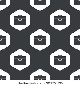 Image of briefcase in hexagon, repeated on black