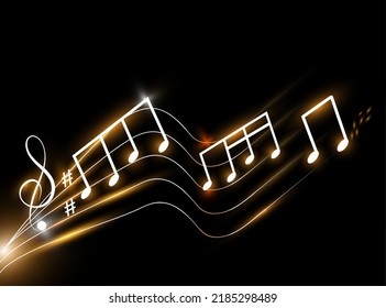 The image and the bright light from the notes give the image a powerful sound that can be used in music.