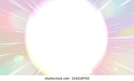 Image of bright light source at the center. Pale background color. Vector data that is easy to edit.