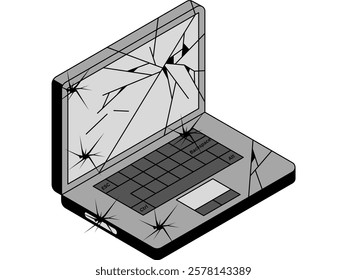 An image of a broken laptop