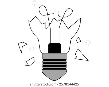 An image of a broken light bulb