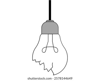 An image of a broken light bulb