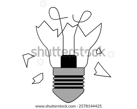 An image of a broken light bulb