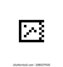 Bild kaputt Pixel perfekt Symbol Design. Flaches Design einzeln auf weißem Hintergrund. Vektorgrafik