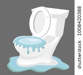 An image of a broken toilet clogged and backing up overflowing.