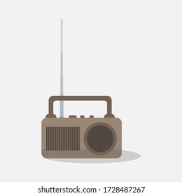 Image of a brown radio on a white background. Vector image, eps 10