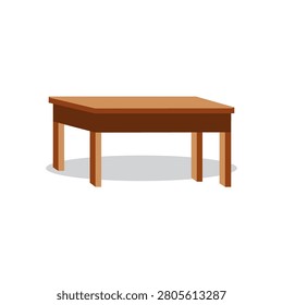 image of a brown table on a white background