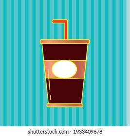 image in brown and yellow. vector with background in blue texture