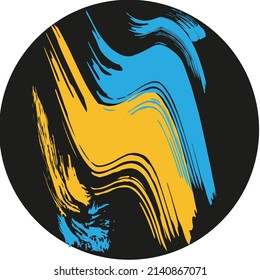 Image of brushes in the colors of the flag of Ukraine. 