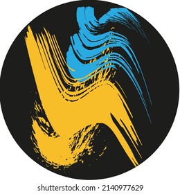 Imagen de pinceles en los colores de la bandera de Ucrania. 