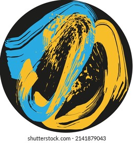 Image of brushes in the colors of the flag of Ukraine.