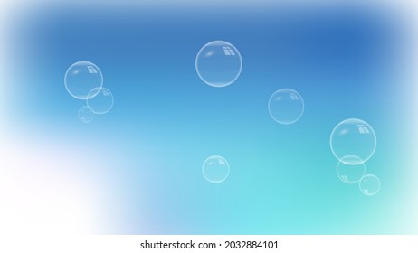 Image of bubbles in water on a blurry blue background.