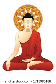The image of the Buddha meditating.Graphic vector