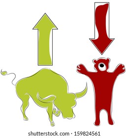An image of bull bear stock market animal symbols.