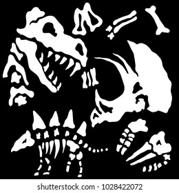 An image of a buried dinosaur fossil bones.