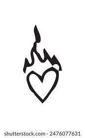 Imagen de un corazón ardiente, apto para carteles