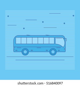 The image of the bus traveling on the road.